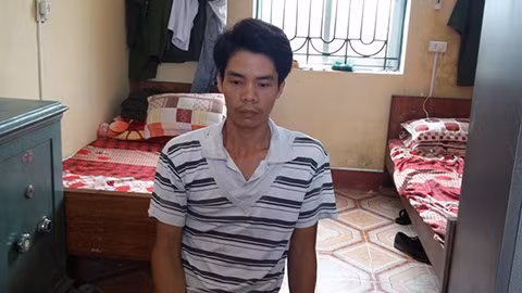 Đối tượng Vũ Sĩ Mạnh (Sinh năm 1981) tại cơ quan điều tra.