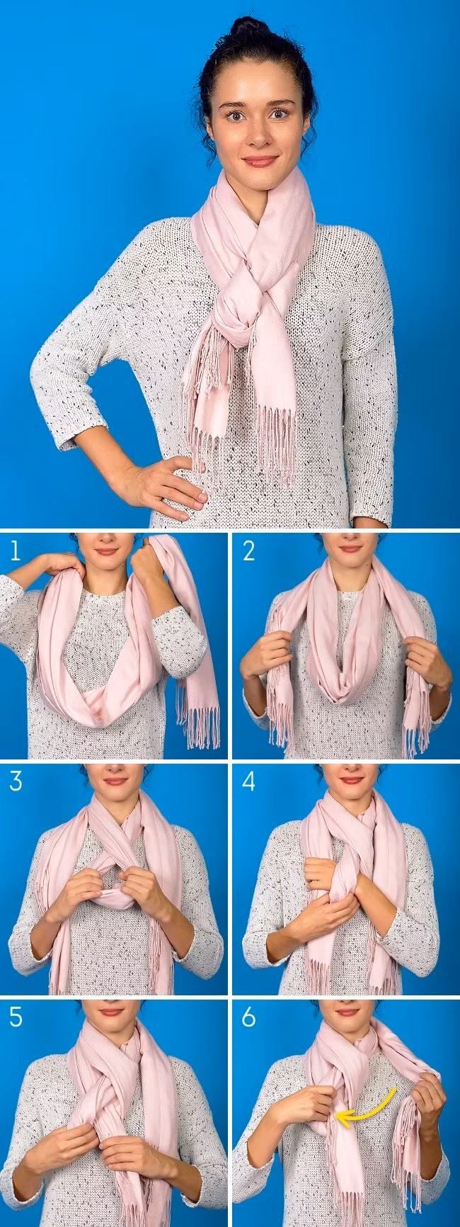 Một chiếc khăn với 8 cách quàng nghệ thuật