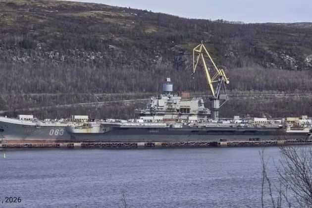 Tàu sân bay Đô đốc Kuznetsov lại được phát hiện tại xưởng số 35 ở Murmansk Nga