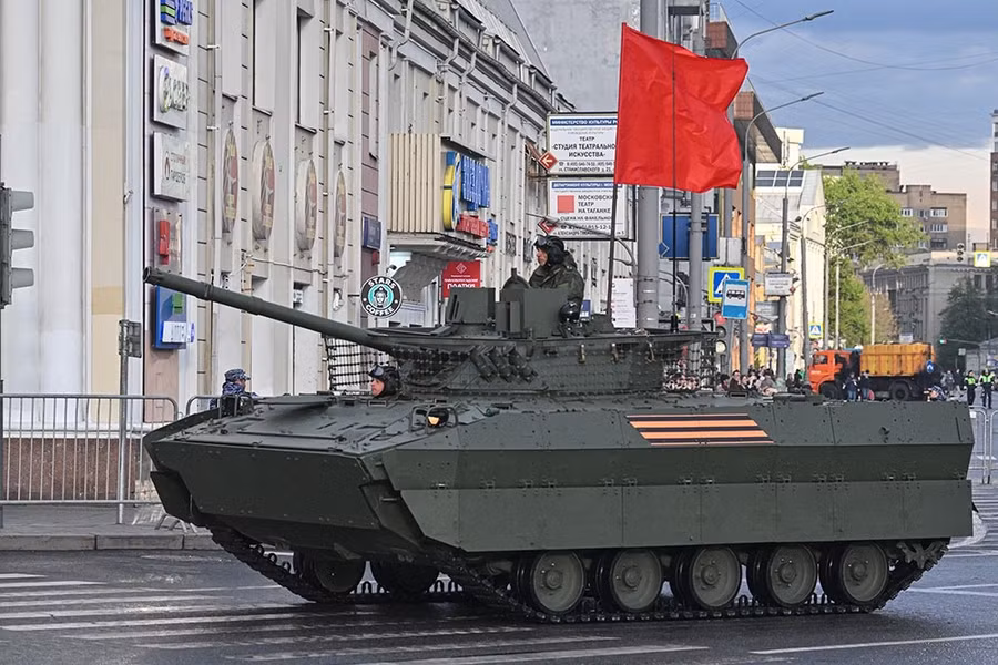 BMD-4M với lớp bảo vệ mới được phát hiện tại buổi diễn tập duyệt binh